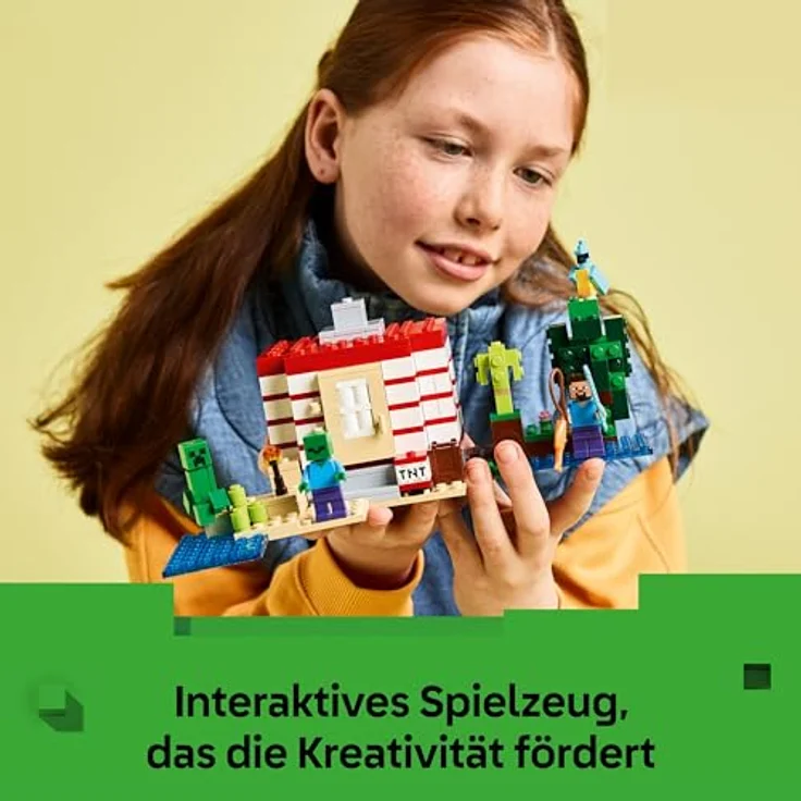 LEGO Minecraft 21275 Das TNT-Dschungelhaus Bausatz, Spielset mit Sprengfunktion und 3 Figuren, Mehrfarbig, 287 Teile – Bild 4