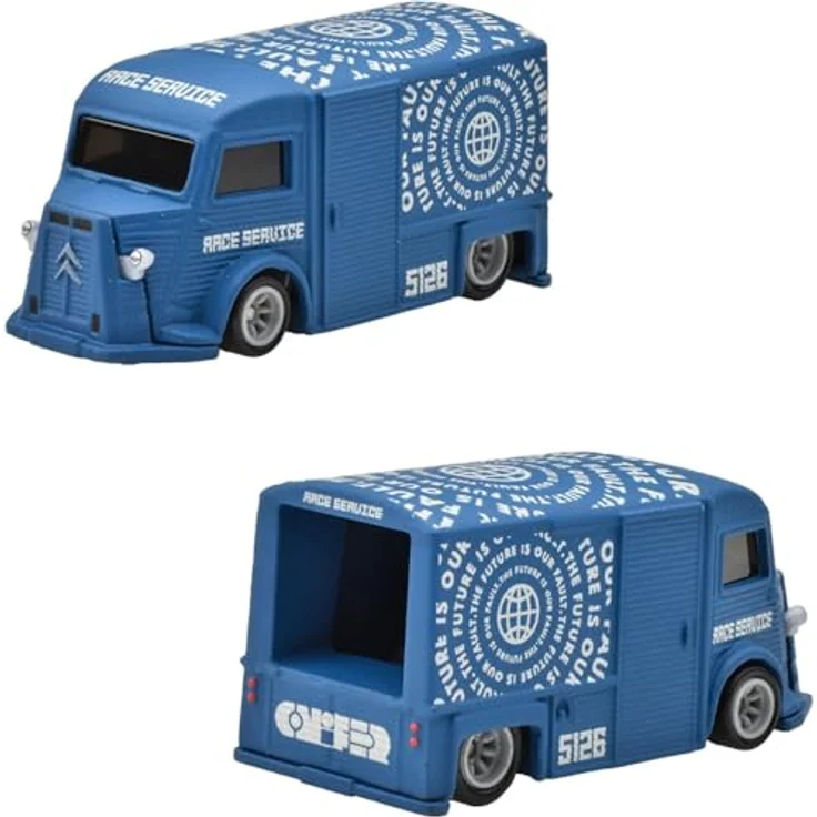 Mattel Hot Wheels Premium Collector Set, 4 Die-Cast Fahrzeuge, Speed Waze, Classic Hydroplane, Citroen H Van, Toyota Stout Drift Truck, detailreiche Designs in Fensterbox – Bild 4