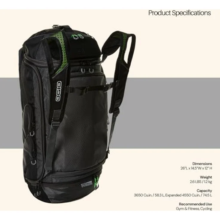 Ogio Reisetasche 9 0 GYM Black Grey – Bild 10