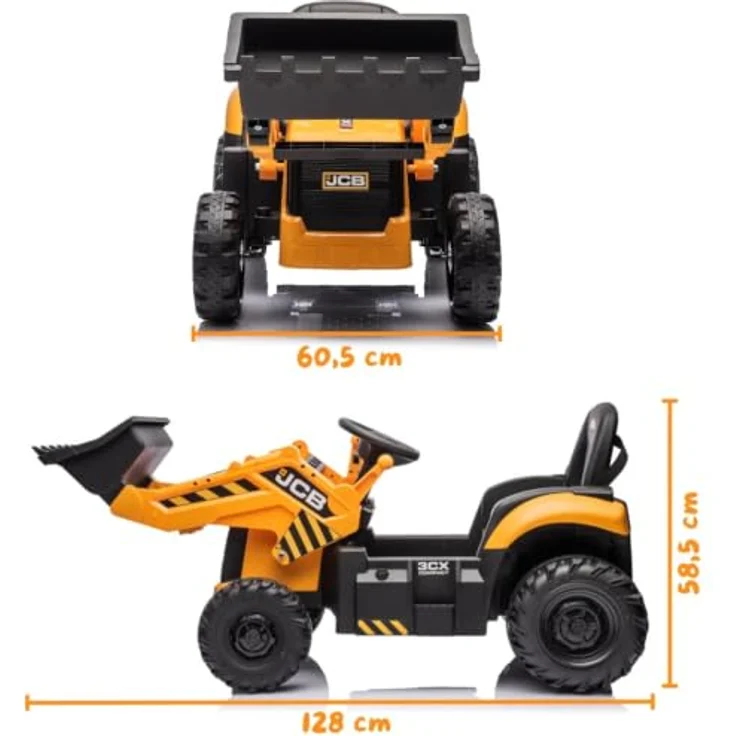 Vrooomy JCB Kipper für Kinder 12V, Gelb, mit Fernbedienung, Soft-Start-Funktion, 2 Motoren, Traglast 30 kg, Höchstgeschwindigkeit 5 km/h – Bild 8