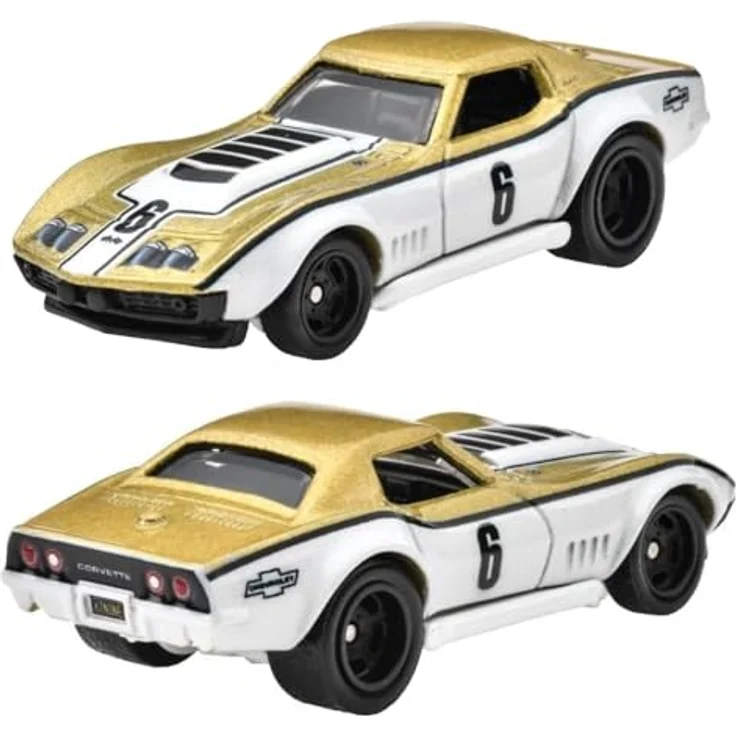 Mattel Hot Wheels HRR80 Premium Corvette COPO '69 Stingray Coupe, Mini-Spielzeugauto für 3-Jährige, Blau, 2er Set – Bild 3