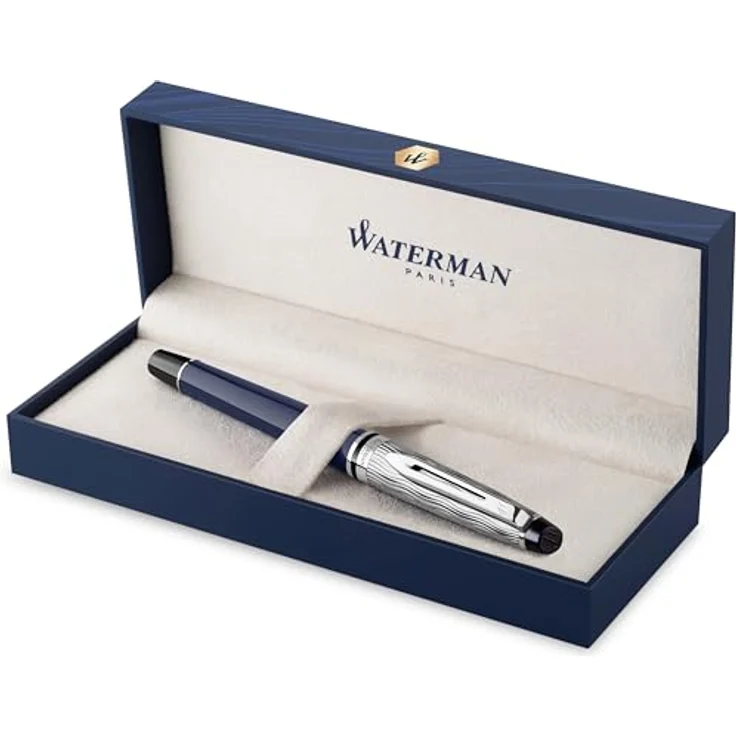 Waterman Expert DeLuxe C.C Füller, Mittelstrich, Lack, blau, Geschenkbox – Bild 1