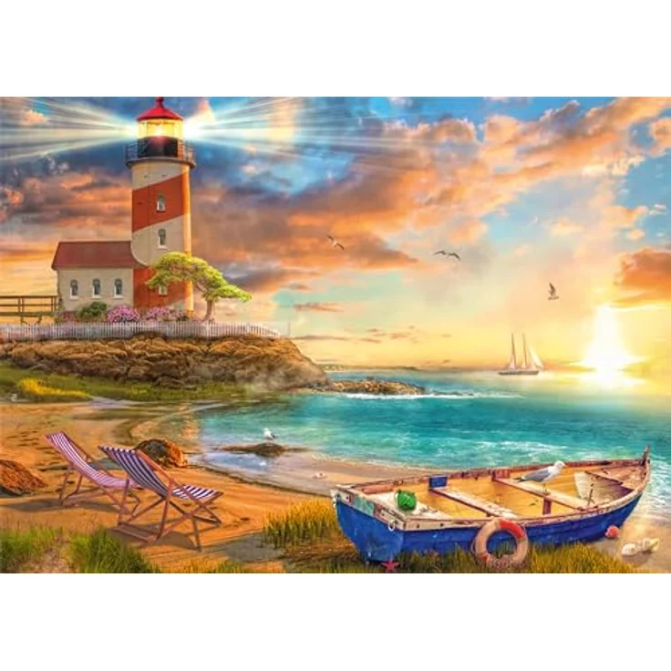 Schmidt Spiele 59765 Sonnenuntergang in der Leuchtturm-Bucht, 1000 Teile Puzzle, 69,3 x 49,3 cm, ab 12 Jahren – Bild 4