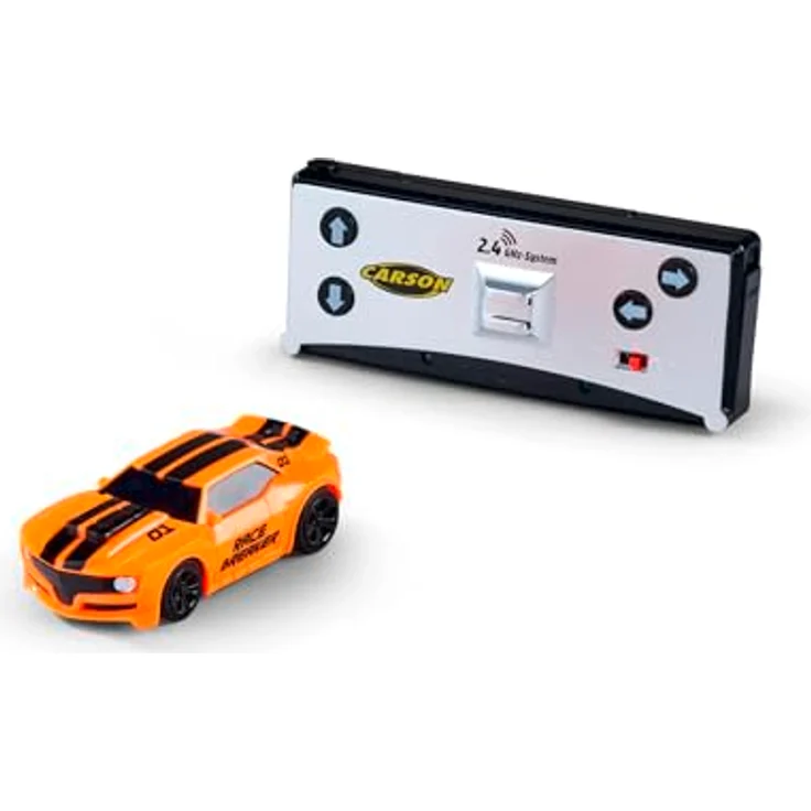 Carson 500404276 1:60 Nano Racer Striker 2.4GHz orange, Ferngesteuertes Auto mit 20 min Fahrzeit und 30m Reichweite – Bild 1