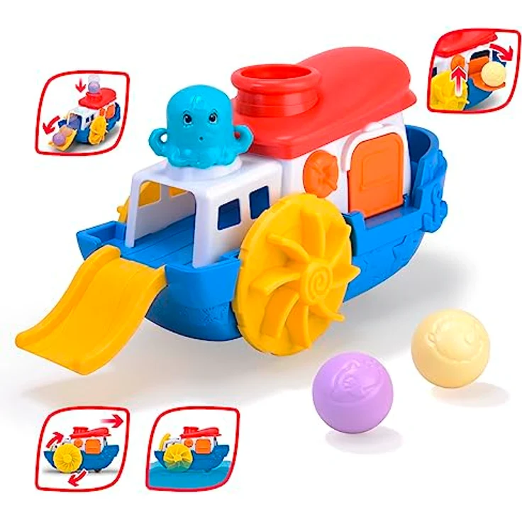 Dickie Toys ABC - Wasserspielzeug Sammy Splash - (30 cm) ab 1 Jahr, buntes Boot mit Zubehör & Spritzfunktion, Badespielzeug für Kinder & Babys ab 12 Monate – Bild 2