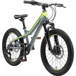 BIKESTAR Alu Mountainbike Jugendfahrrad 20 Zoll ab 6-9 Jahre Hardtail | 7 Gang Shimano Schaltung, Scheibenbremse, Federgabel | Kinder Fahrrad Grau Gelb | Risikofrei Testen