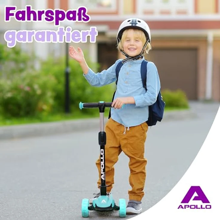 Apollo Kinderscooter KidsPro4 LED Roller - Mint, höhenverstellbar, mit leuchtenden LED-Rollen – Bild 7