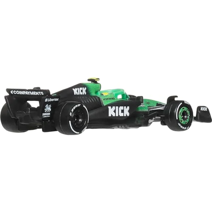 Hot Wheels Premium Spielzeugauto Formula 1 Stake F1 Team Kick Sauber, Modellfahrzeug im Maßstab 1:64 mit Metallkarosserie und Real Riders-Reifen, 2024er Lackierung – Bild 2
