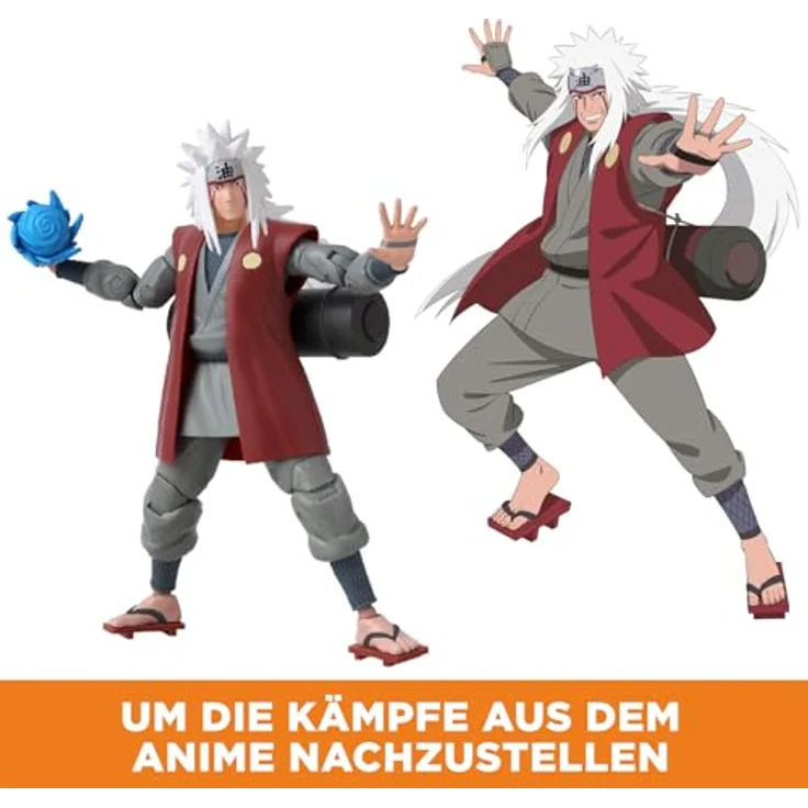 Bandai Anime Heroes Naruto Shippuden, Gelenkige Jiraya-Figur 17 cm mit 16 Artikulationspunkten, Spielzeug für Kinder ab 4 Jahren, Offizielle Lizenz – Bild 8