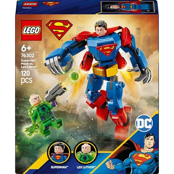 LEGO DC 76302 Superman Mech vs Lex Luthor, 120-teiliges Spielset für Kinder ab 6 Jahren mit beweglichem Superman Mech und Minifiguren – Bild 9