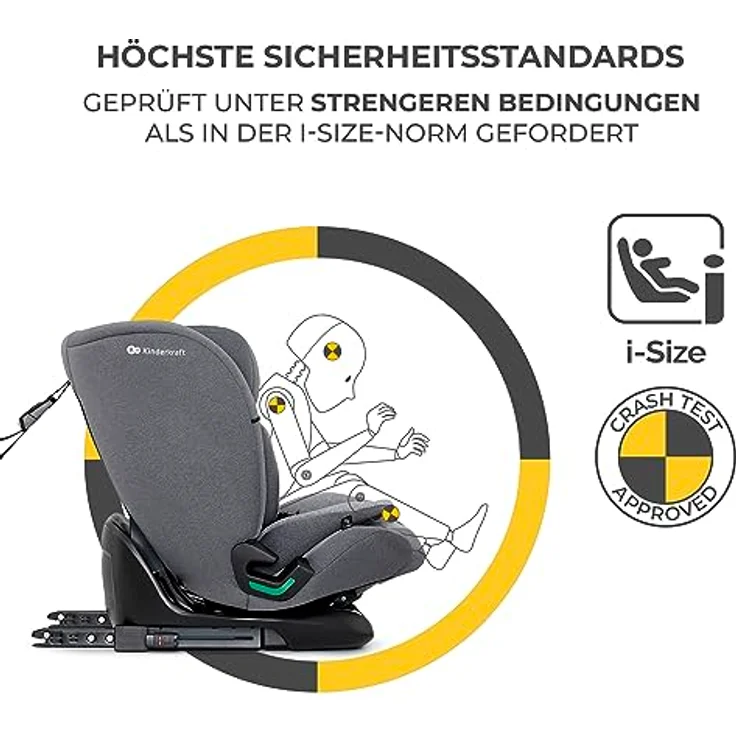 KinderKraft Oneto3, Kindersitz ECE R129/i-Size für Kinder von 76 bis 150 cm, mit Side Protect und H-Guard System, komfortabler Sitz – Bild 4