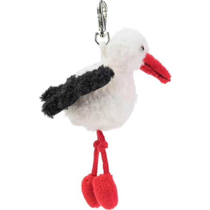 Schaffer Schlüsselanhänger Storch Dudu, Weiß - Kuscheliger Plüsch Schlüsselanhänger mit Karabinerhaken, maschinenwaschbar – Bild 3