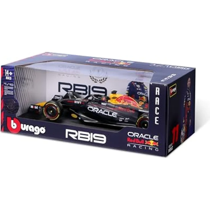 Bburago F1 Red Bull Racing RB19 Max Verstappen, 1:18 Modell, Detailgetreu aus Metall und Plastik, 32 cm lang, Offizielles Modell – Bild 2