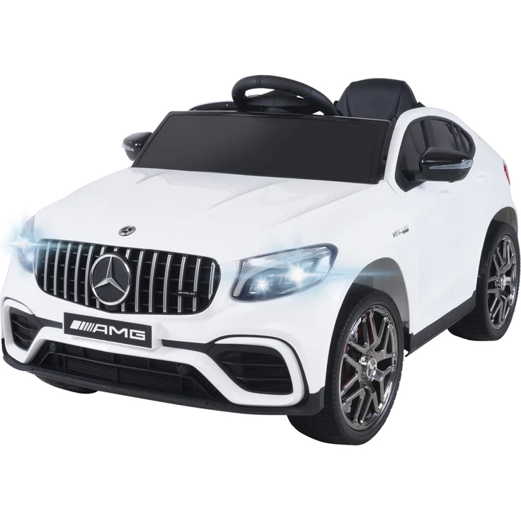 Actionbikes Motors Mercedes Benz AMG GLC 63S, Kinder Elektroauto Coupé mit 4x4 Allrad, Fernbedienung, Sound und 140 Watt, weiß, geeignet für Kinder ab 3 Jahren