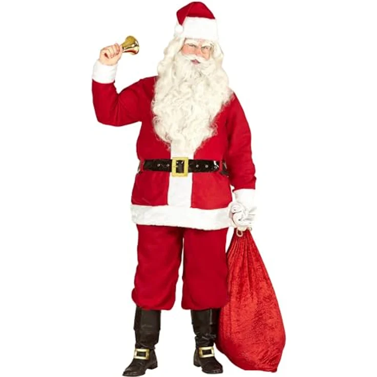 W WIDMANN MILANO Party Fashion Kostüm Weihnachtsmann, XXXL, mehrteilig in Rot und Weiß mit Gürtel und Mütze – Bild 2