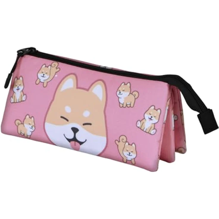 Karactermania Federmäppchen Oh My Pop! Triple Federmäppchen Shiba Pink, 3-Fächer Aufbewahrung, pink – Bild 1