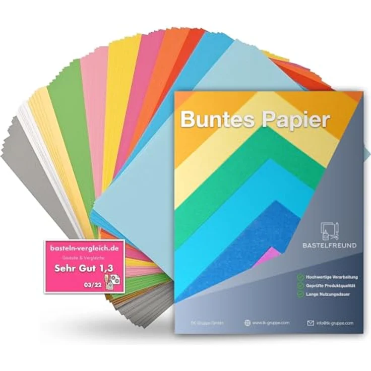 120x Buntes Paper 110 gsm Papier Tonpapier Buntpapier 120 g/m² - A4 Kopierpapier Druckerpapier bunt - zum Basteln & gestalten - Bastelpapier Tonkarton – Bild 1