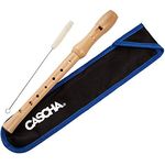 Cascha HH 2130, Holzblockflöte mit barocker Griffweise, ideal für Kinder und Anfänger, inkl. Tasche und Flötenwischer