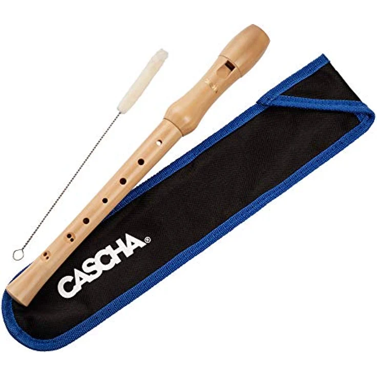 Cascha HH 2130, Holzblockflöte mit barocker Griffweise, ideal für Kinder und Anfänger, inkl. Tasche und Flötenwischer – Bild 1