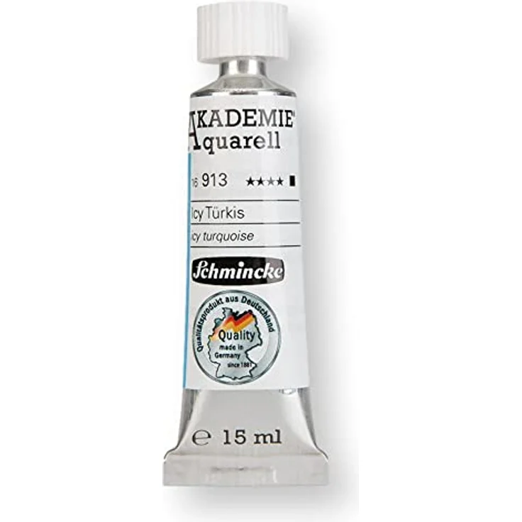 Schmincke AKADEMIE® Aquarell Tubenfarbe, 15 ml in Icy Türkis, pastellige Icy Colours Sonderfarbe, feine Künstler-Aquarellfarben – Bild 1