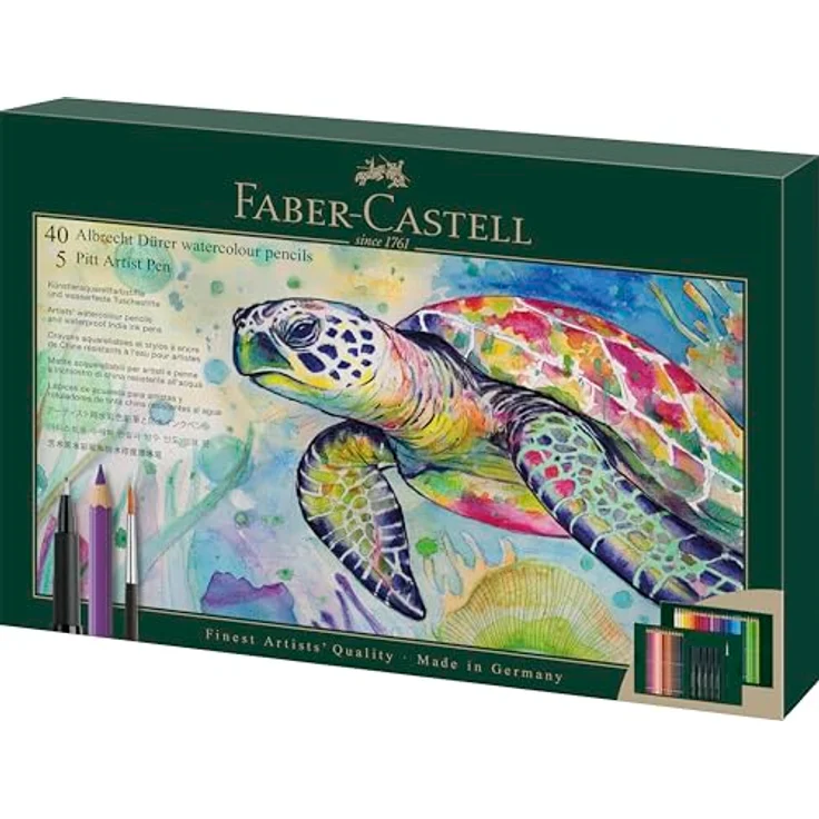 Faber-Castell Geschenkset Albrecht Dürer & Pitt Artist Pen, 46-teilig, Aquarellstifte und Tuschestifte für Einsteiger und Profis – Bild 1