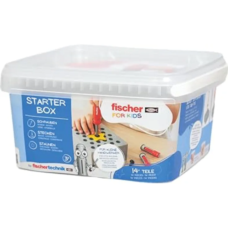 fischertechnik Fischer for Kids Starter-Box 579434 – Spielwerkzeug mit DuoKID Dübeln und Schraubendreher, für Kinder ab 3 Jahren