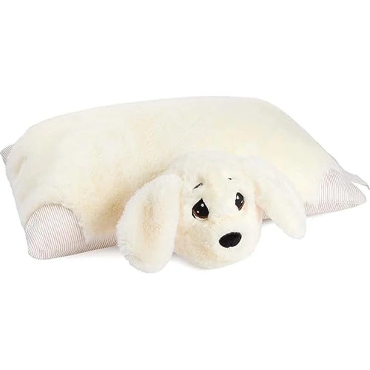 BRUBAKER Kuscheltier Kuscheltierkissen Hund - 2 in 1 Plüschtier und Kuschelkissen (40 x 30 cm, Tierkissen Hundekissen Stofftier), Kuschelhund - aufklappbares Plüschkissen mit Klettverschluss, Braun – Bild 3