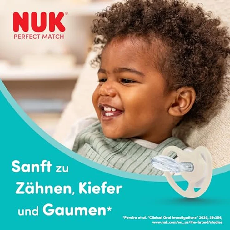 NUK Perfect Match Air Baby Schnuller, orthodontisch, 95% Akzeptanz, Luftzirkulation fördernd, mit Disney Minni Maus-Design, 2 Stück für 18-36 Monate – Bild 5
