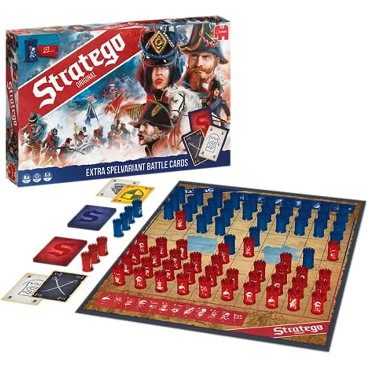 Jumbo Stratego Original, Brettspiel für 2 Spieler ab 8 Jahren, inkl. 40 rote und 40 blaue Bauern, Deutsch – Bild 5