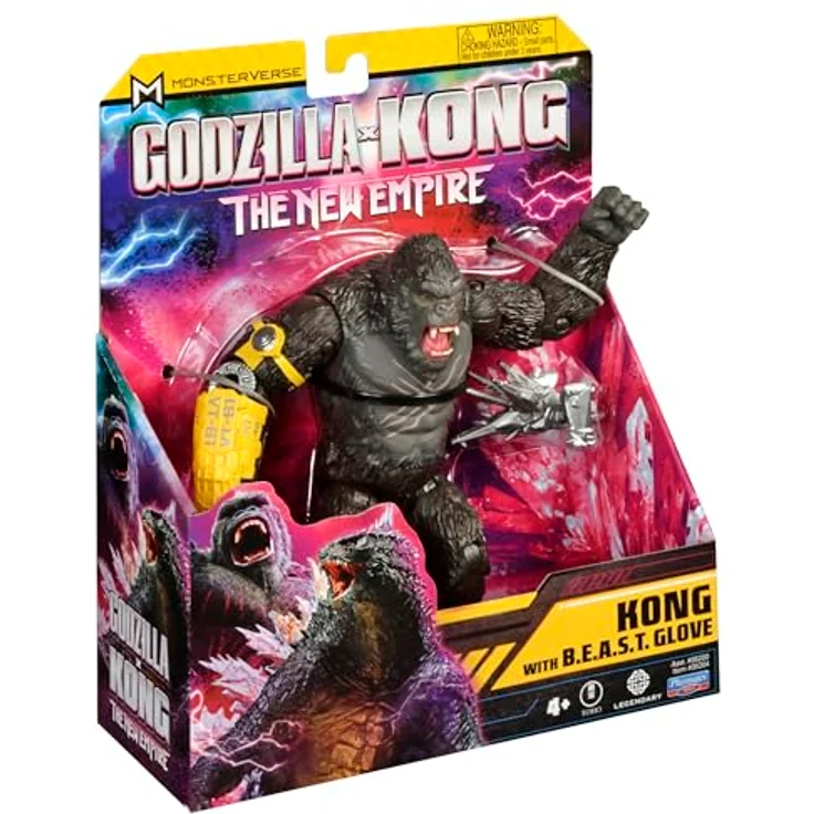 Playmates Toys Godzilla x Kong 15,2 cm Kong Figur mit detailgetreuem B.E.A.S.T. Handschuh, bewegliche Gelenke für actionreiche Spielmöglichkeiten – Bild 5