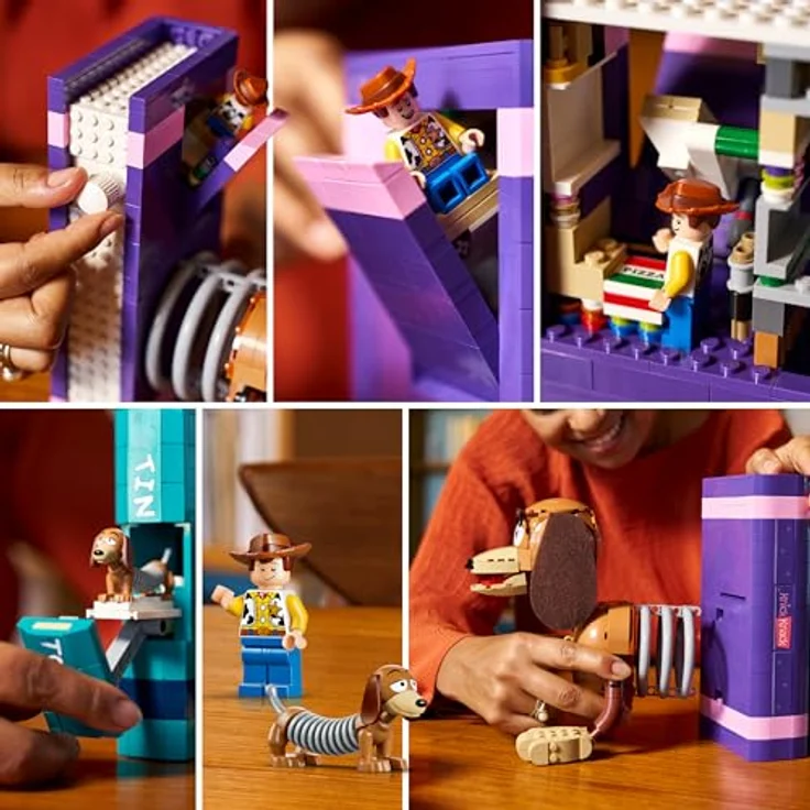 LEGO ǀ Disney and Pixar Toy Story: Slinky-Buchstützen, Dekoration für Bücherregal mit beweglichem Dackel, inkl. Woody Minifigur, 43301 – Bild 5