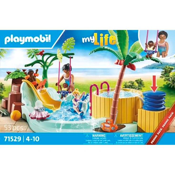 Playmobil® Konstruktions-Spielset Kinderbecken mit Whirlpool (71529), My Life, (53 St), Made in Germany - Preisvergleich – Bild 4