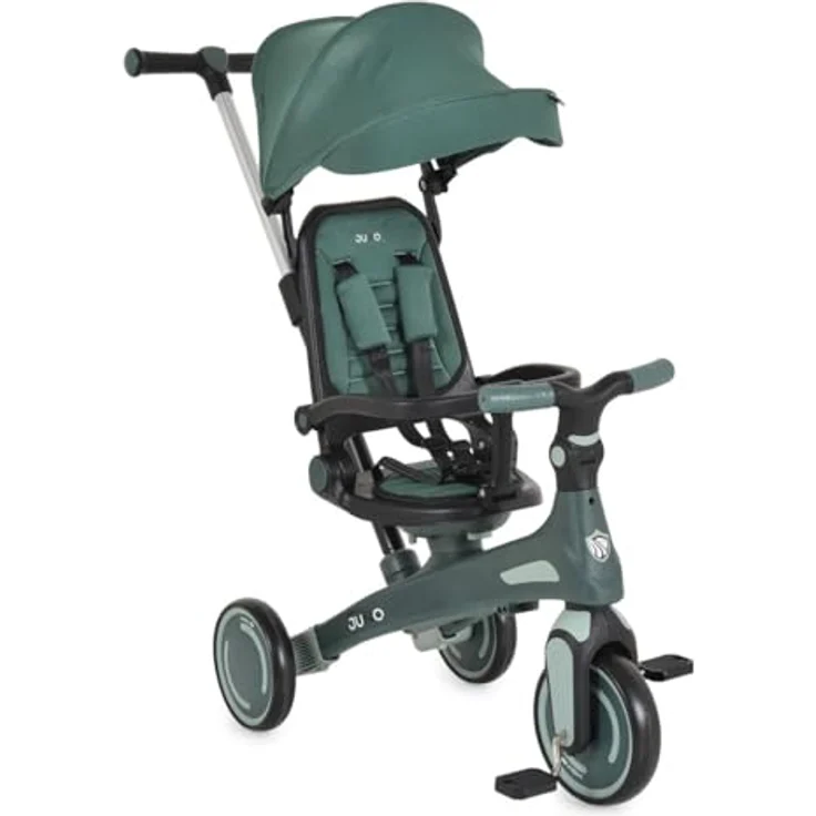Byox Tricycle Juno 4 in 1, Dreirad mit Schiebegriff, drehbarem Sitz, verstellbarem Sonnendach, grün – Bild 2