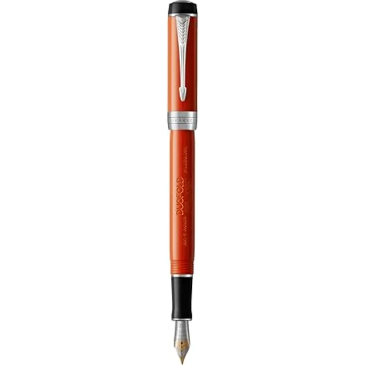 Parker Pen Centennial Duofold Classic Big Red, Luxuriöser Schreibstift mit 18-Karat-Goldfeder, Schwarz