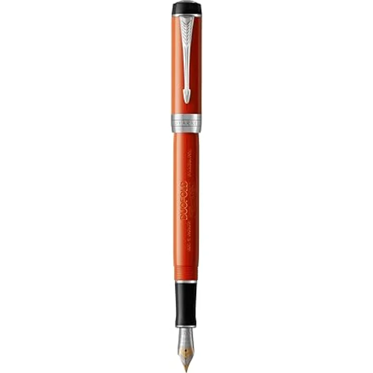 Parker Pen Centennial Duofold Classic Big Red, Luxuriöser Schreibstift mit 18-Karat-Goldfeder, Schwarz – Bild 1