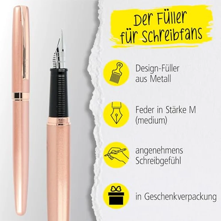Online Pen Eleganza Füller, Patronenfüller aus Metall mit Iridium Feder, medium, in Geschenkbox – Bild 3