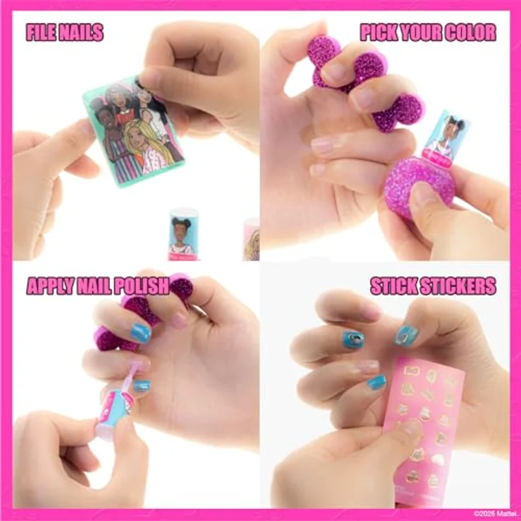Townley Girl Barbie Make-up Rucksack Set, inkl. Lippenbalsam, Nagellack, Haarbögen, 3+ für Partys und Sleepovers – Bild 5