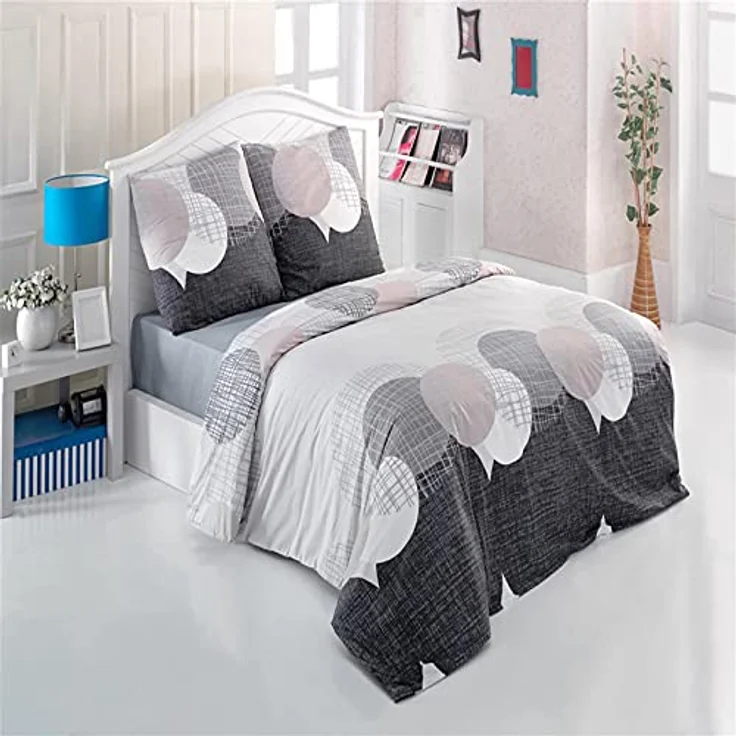 Buymax® Bettwäsche 155x220, 4-Teiliges Set aus 100% Baumwolle, ÖKO-TEX zertifiziert, mit 2 Kissenbezügen 80x80cm und Reißverschluss, Pflegeleicht und strapazierfähig – Bild 1