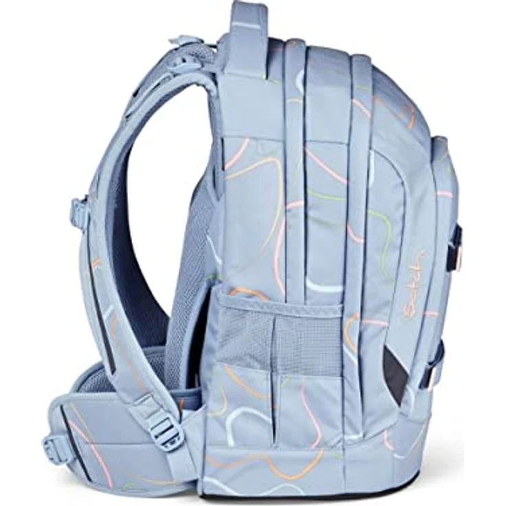 Satch Pack Schulrucksack Set 3tlg. mit Schlamperbox und Sportbeutel, 30 Liter Volumen, reflektierende Elemente, Vivid Blue – Bild 3
