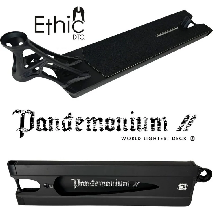 Ethic DTC Pandemonium V2 BOXED Stunt-Scooter Deck Schwarz matt 580mm - Leichtgewichtiges High-End-Deck für anspruchsvolle Scooter-Fans – Bild 1