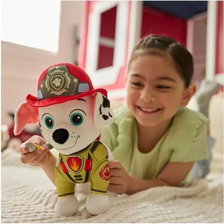 Spin Master PAW Patrol Fire Rescue Marshall, Plüschfigur 25 cm mit Feuerwehruniform und Zubehör – Bild 5