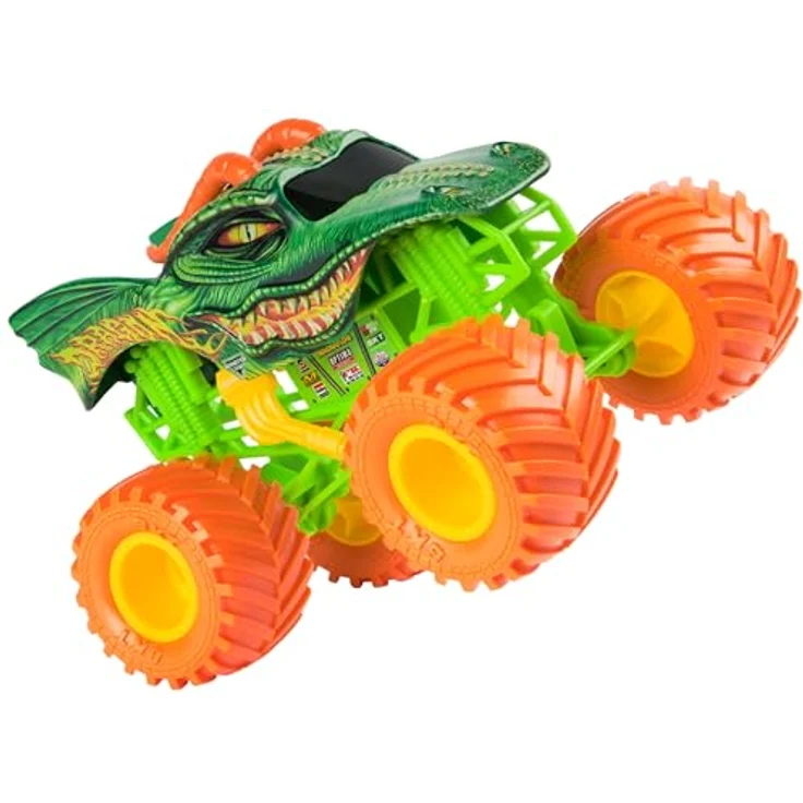 Monster Jam Dragon Monster Truck, detailreiches Metall-Spritzguss-Fahrzeug im Maßstab 1:24 mit funktionierender Federung und BKT-Gummireifen, Spielzeug für Kinder ab 3 Jahren – Bild 4