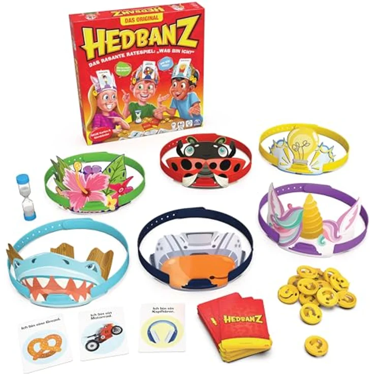Spin Master Games Hedbanz Neuauflage (2025), das rasante Ratespiel für 2-6 Spieler*Innen ab 6 Jahren mit 6 individuellen Stirnbändern und 70 Bildkarten – Bild 4