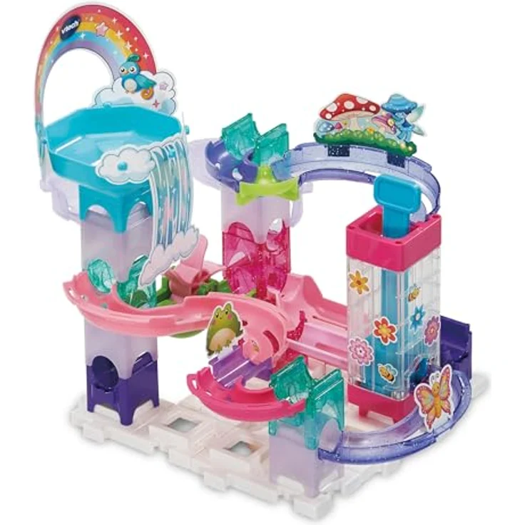 Vtech Marble Rush - Fairy Garden Set M500 E, motorisierte Kugelbahn mit 16 Filzdekorationen und vielseitigen Aufbaumöglichkeiten – Bild 2