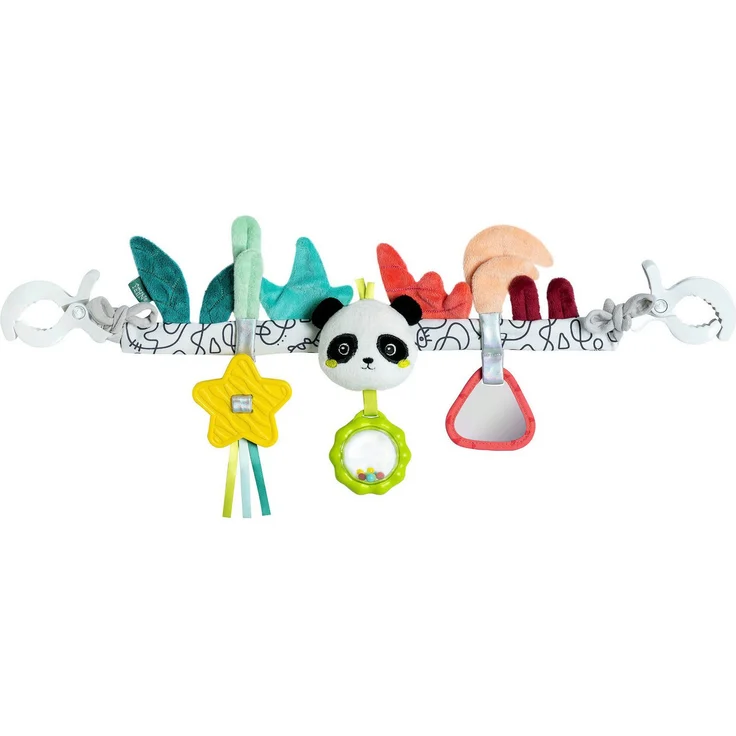 Fehn Kinderwagenkette DoBabyDoo, Panda - Baby Mobile Kette mit Quietsche, Ballrassel, Raschelpapier & Spiegel, zur Förderung der Hand-Auge-Koordination, bunt – Bild 1