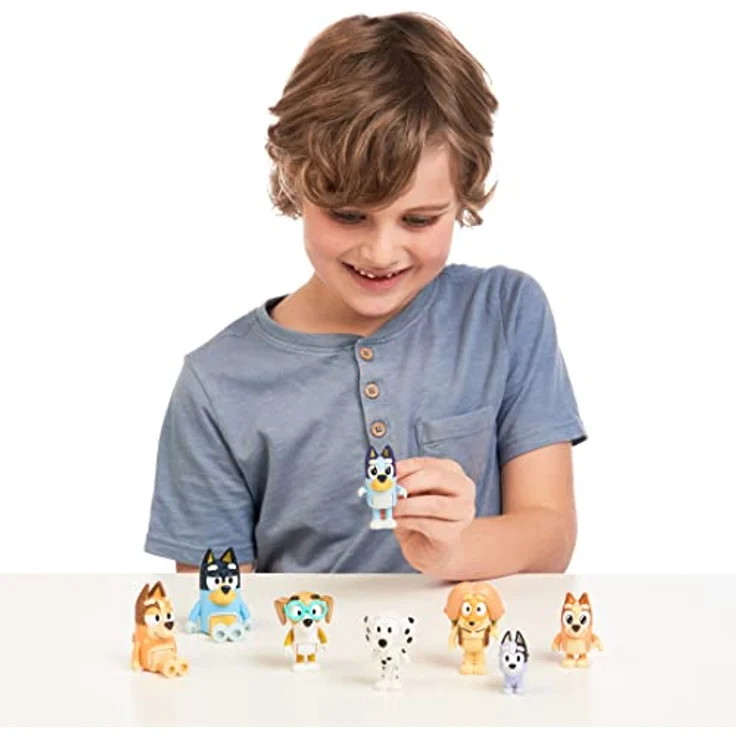 Bluey Blueys 8er-Figurenpack Familie und Freunde: 6,3–7,6 cm große Figuren mit beweglichen Gelenken, 8er-Pack, offizieller Sammelartikel – Bild 4