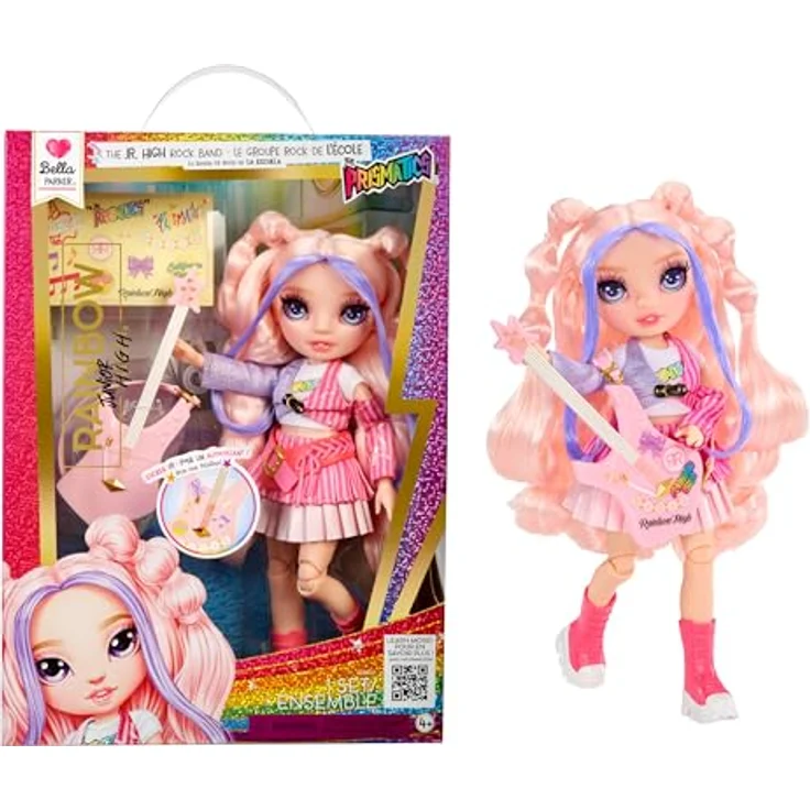 Rainbow High Anziehpuppe Jr High Rockband Fashion Dolls - Bella, Rockstar-Look mit E-Gitarre und Zubehör – Bild 1