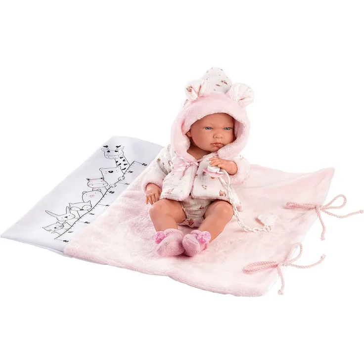 Llorens Babypuppe Badepuppe Nica, 40 cm, wasserfest mit blauen Augen und echter Wolle