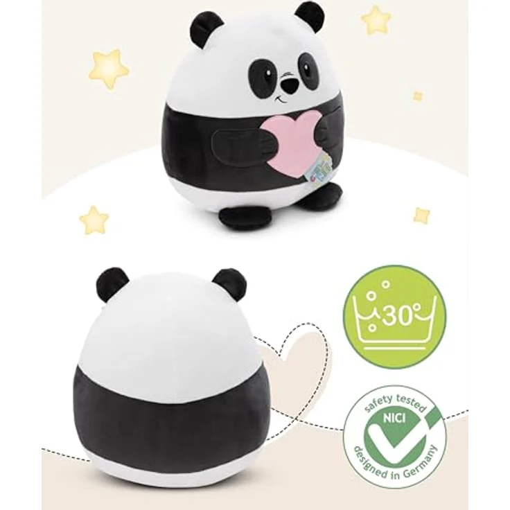 NICI CHILL-NICI Panda Kuscheltier mit Herz 30 cm - Flauschiges Stofftier aus Marshmallow-Textur-Material - Ideal zum Kuscheln, Spielen und Liebhaben - 61405. – Bild 3
