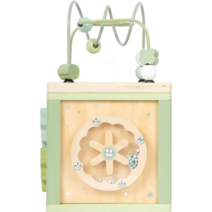 small Foot Motorikwürfel grün, 5-in-1 Motorikspielzeug aus FSC® 100%-zertifiziertem Holz, für Kinder ab 12 Monaten, 12805 – Bild 5